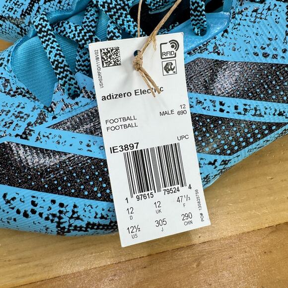 Adidas Adizero Electric 2 Exotic Speed Mens Size 12.5 Cyan Black Football Cleats - Picture 8 of 9